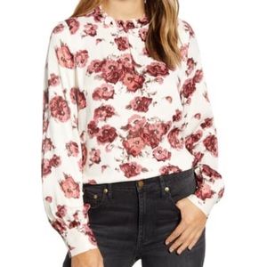Rachel Parcell Floral Long Sleeve Blouse